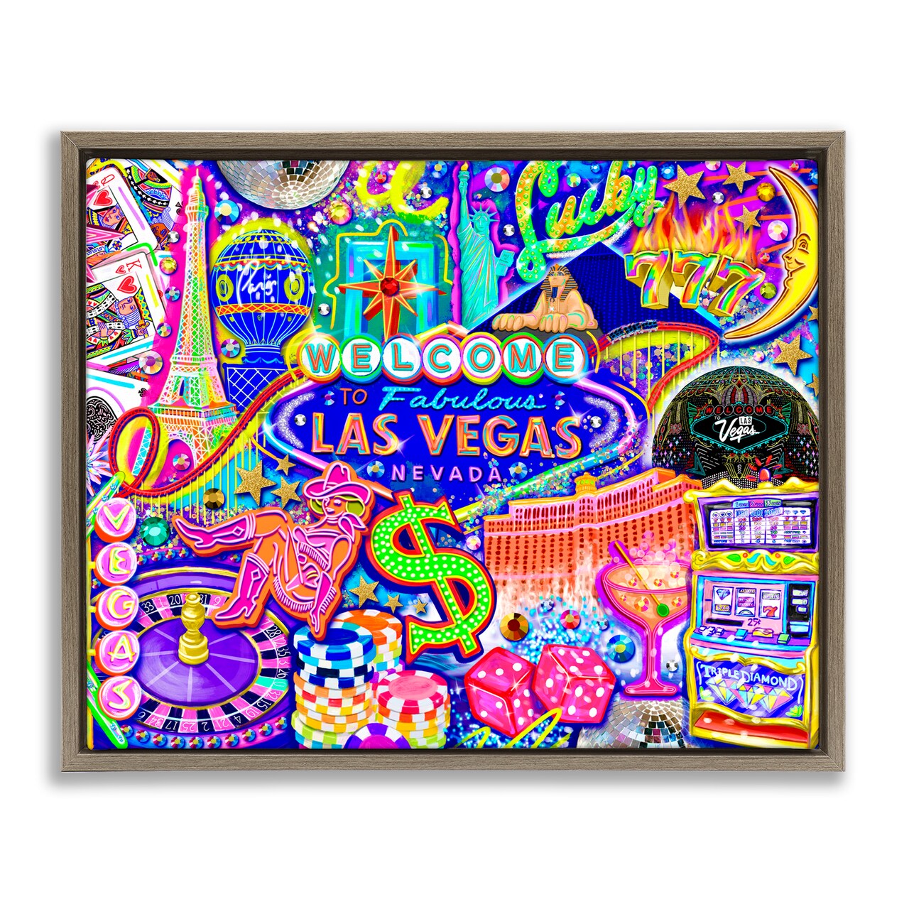 Stupell Industries Fabulous Las Vegas Fun Floating Frame, design by Jess Stempel